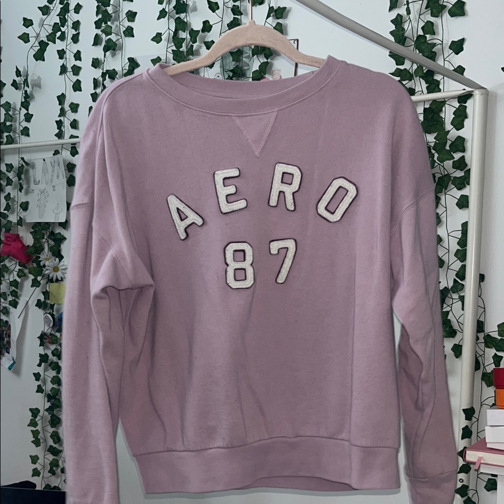 Aeropostale Women's Lavender Crew Neck Sweater